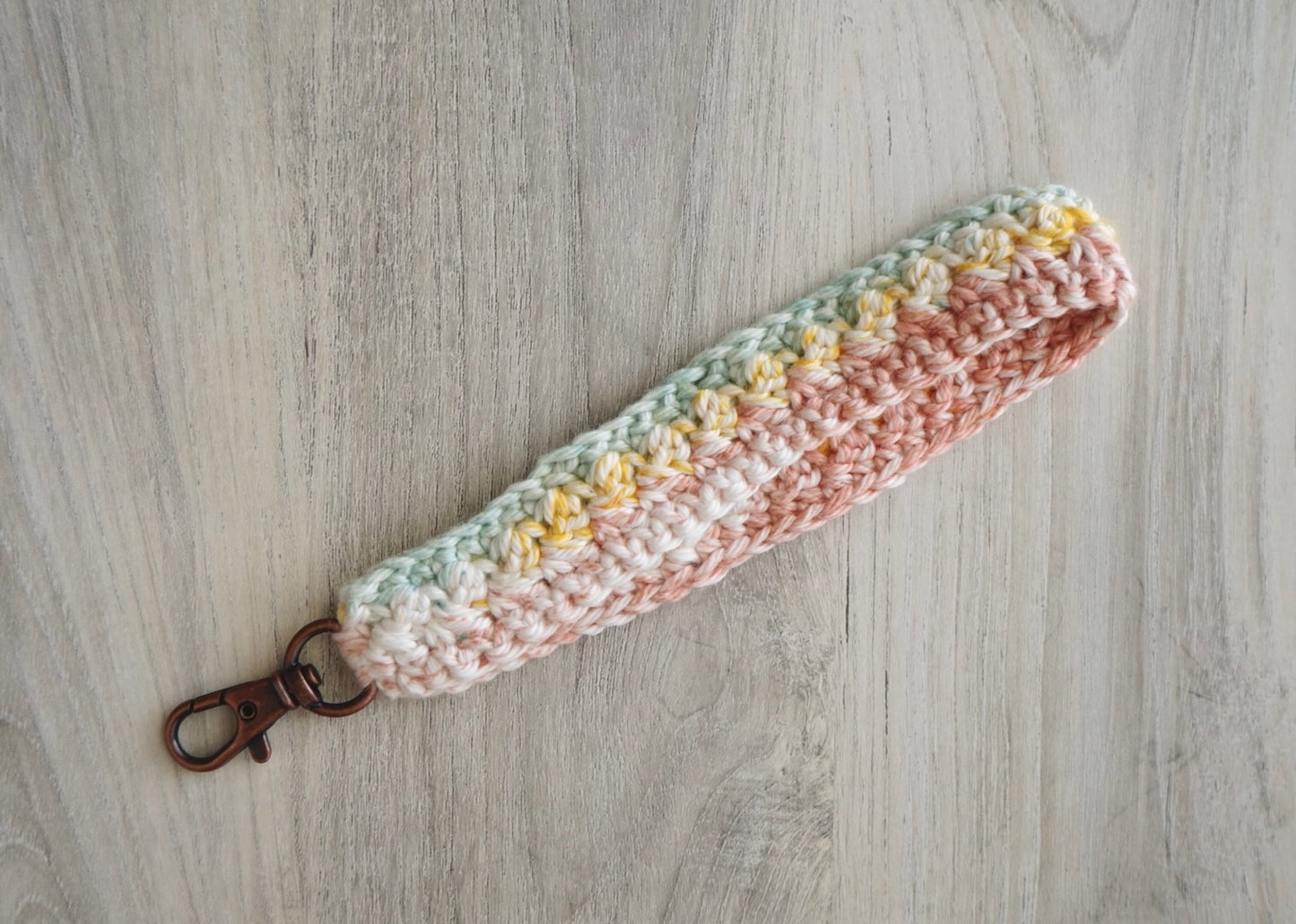 Rainbow Sherbet Wrist Key Lanyard