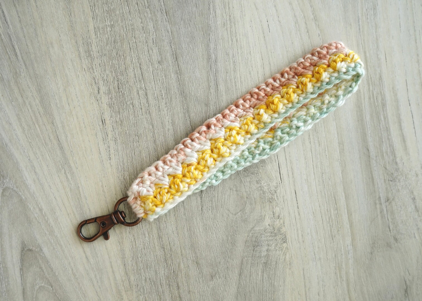 Rainbow Sherbet Wrist Key Lanyard