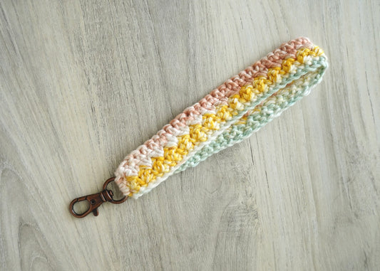 Rainbow Sherbet Wrist Key Lanyard