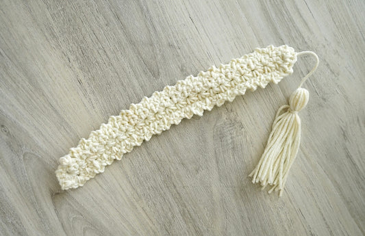 Whimsy Crochet Bookmark/Cream