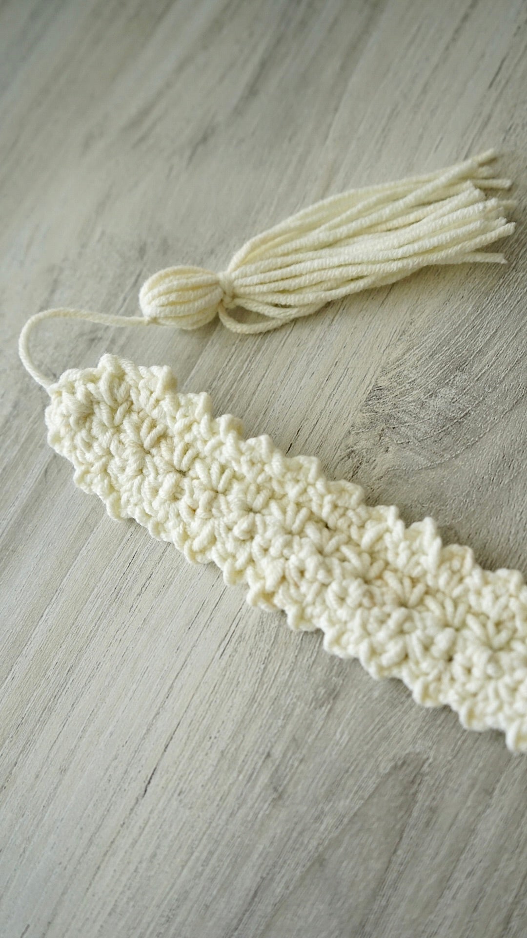 Whimsy Crochet Bookmark/Cream
