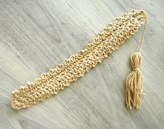 Whimsy Crochet Bookmark/Tan
