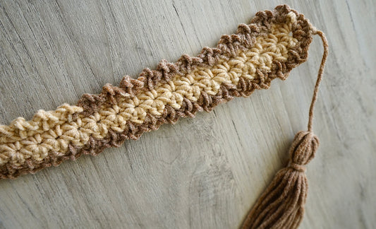 Whimsy Crochet Bookmark/Tan and Brown